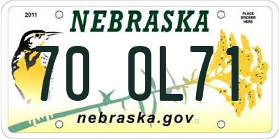NE license plate 70OL71