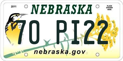 NE license plate 70PI22