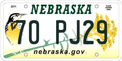 NE license plate 70PJ29