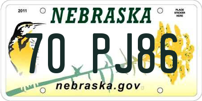 NE license plate 70PJ86