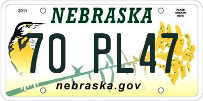 NE license plate 70PL47