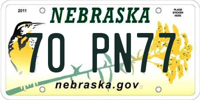 NE license plate 70PN77