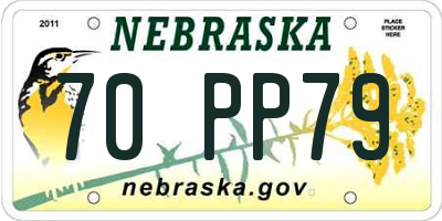 NE license plate 70PP79