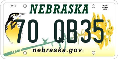 NE license plate 70QB35