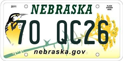 NE license plate 70QC26
