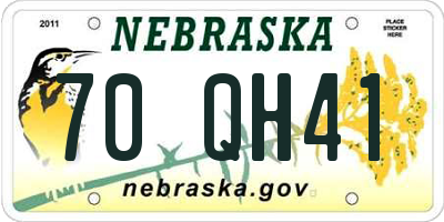 NE license plate 70QH41