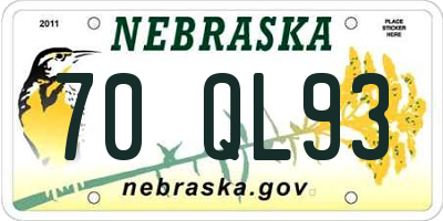 NE license plate 70QL93