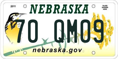 NE license plate 70QM09