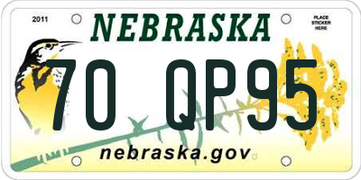 NE license plate 70QP95