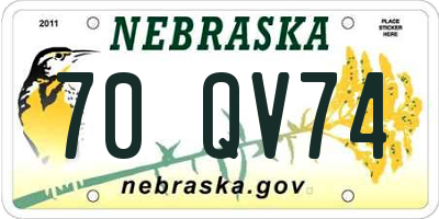 NE license plate 70QV74