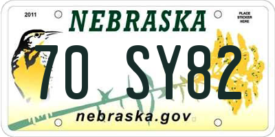 NE license plate 70SY82
