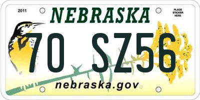 NE license plate 70SZ56