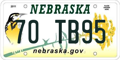 NE license plate 70TB95