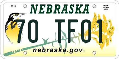 NE license plate 70TF01