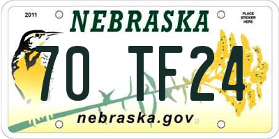 NE license plate 70TF24