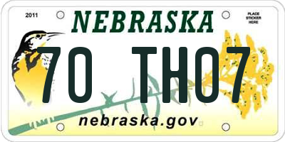 NE license plate 70TH07