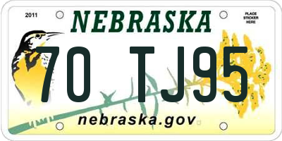 NE license plate 70TJ95