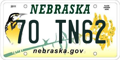 NE license plate 70TN62