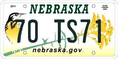 NE license plate 70TS71