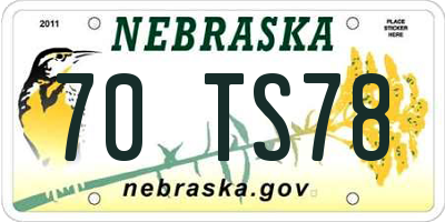 NE license plate 70TS78