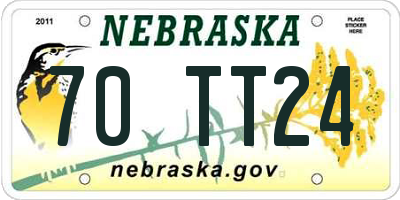 NE license plate 70TT24
