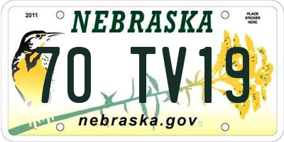 NE license plate 70TV19