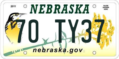 NE license plate 70TY37