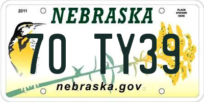NE license plate 70TY39