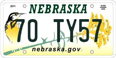 NE license plate 70TY57