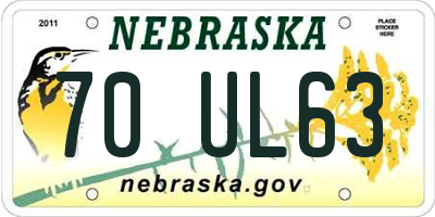 NE license plate 70UL63