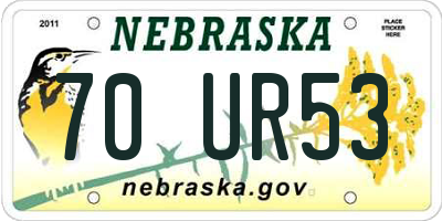NE license plate 70UR53