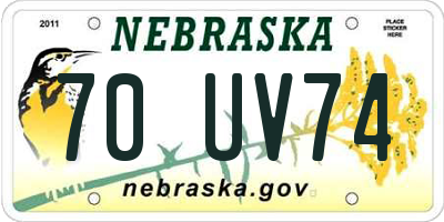 NE license plate 70UV74