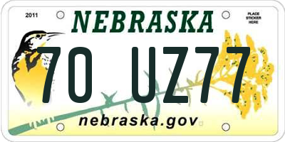 NE license plate 70UZ77