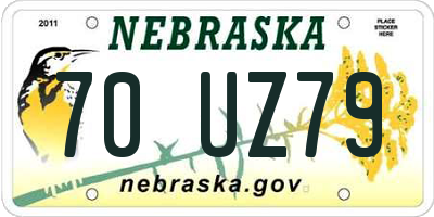 NE license plate 70UZ79