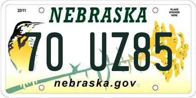 NE license plate 70UZ85