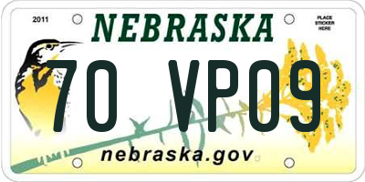 NE license plate 70VP09
