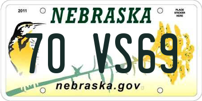 NE license plate 70VS69