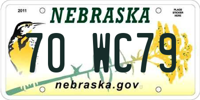 NE license plate 70WC79