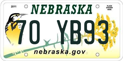 NE license plate 70YB93