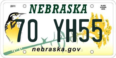 NE license plate 70YH55