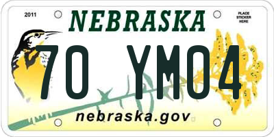 NE license plate 70YM04