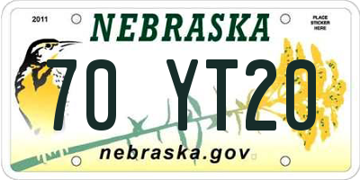 NE license plate 70YT20