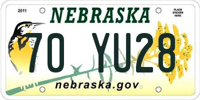 NE license plate 70YU28