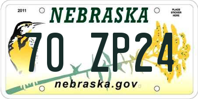 NE license plate 70ZP24