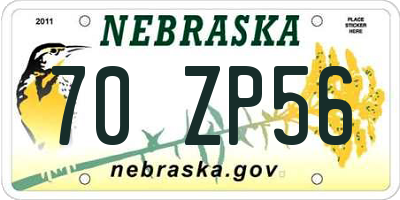 NE license plate 70ZP56