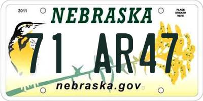 NE license plate 71AR47