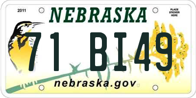 NE license plate 71BI49