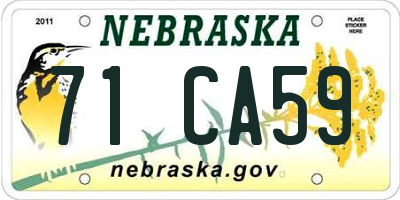 NE license plate 71CA59