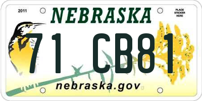 NE license plate 71CB81