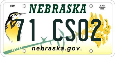 NE license plate 71CS02